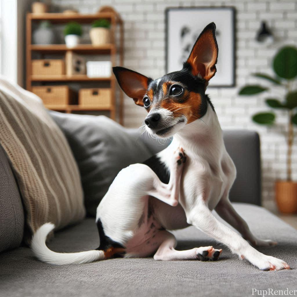 Dog scratching due to allergies.