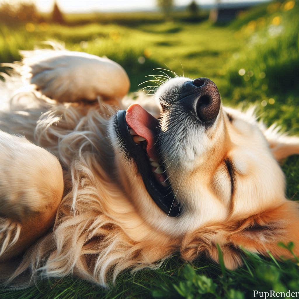 Dog enjoying spring outdoors