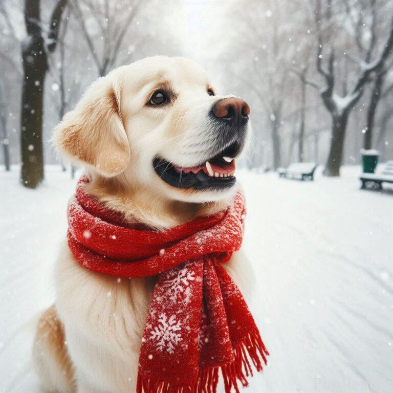 Dog wearing scarf