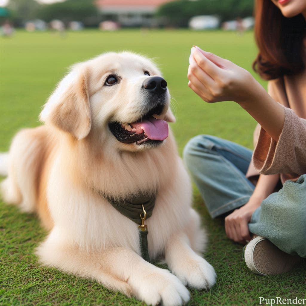 Dog receiving professional training to cope with change