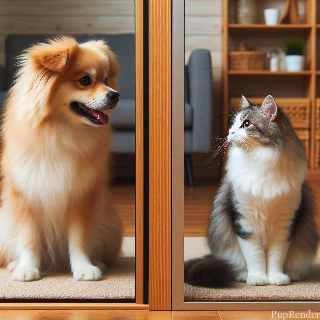 Dog resting in a separate room