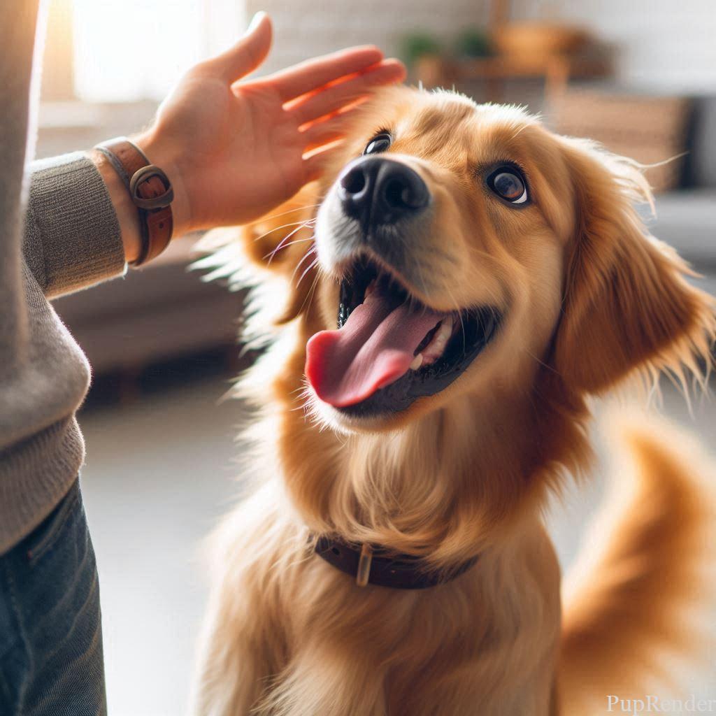 Dog training with owner in a park