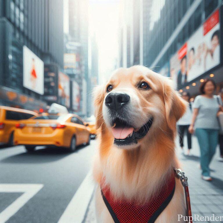 Golden Retriever playing with kids