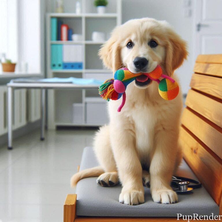 Dog being examined by a veterinarian