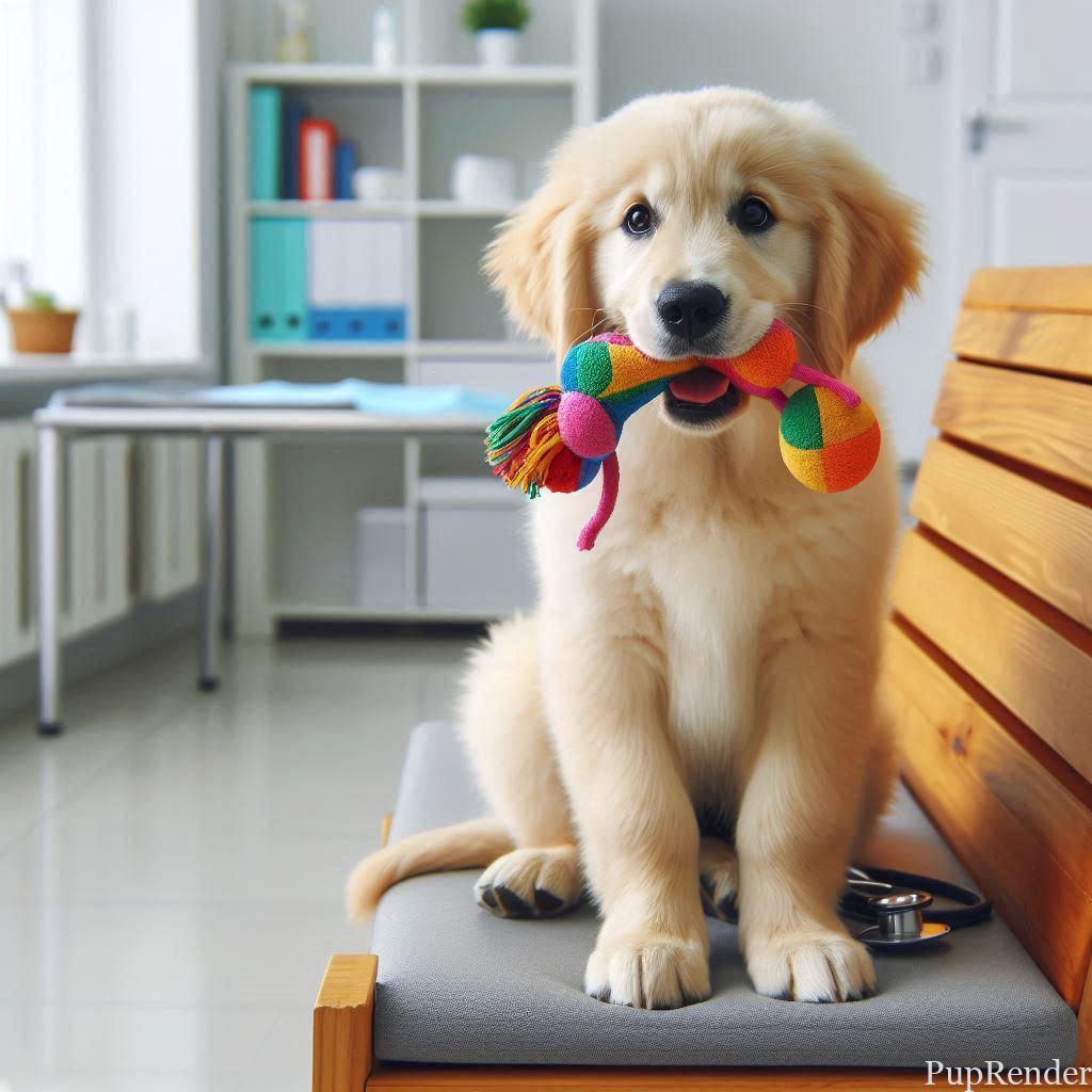 Dog being examined by a veterinarian