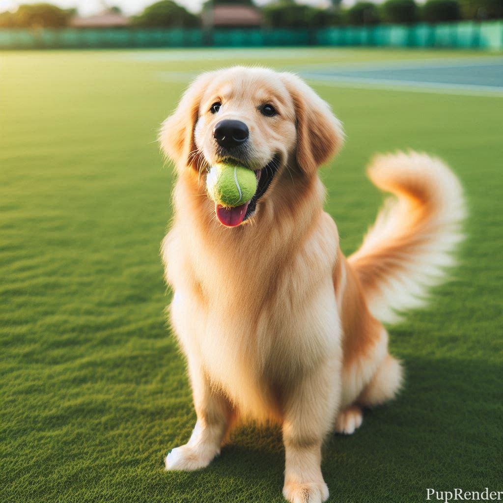 A dog playing fetch with its owner in a grassy park.