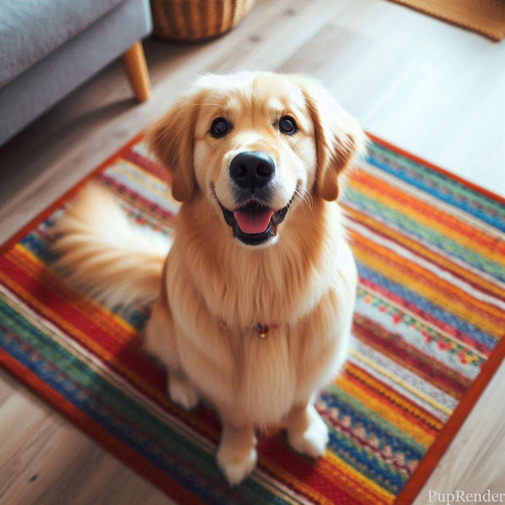 Dog learning basic commands.