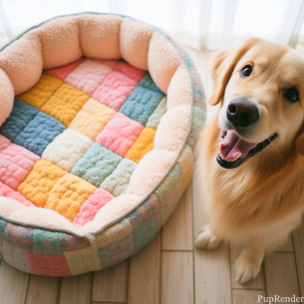 A washable dog bed in a washing machine