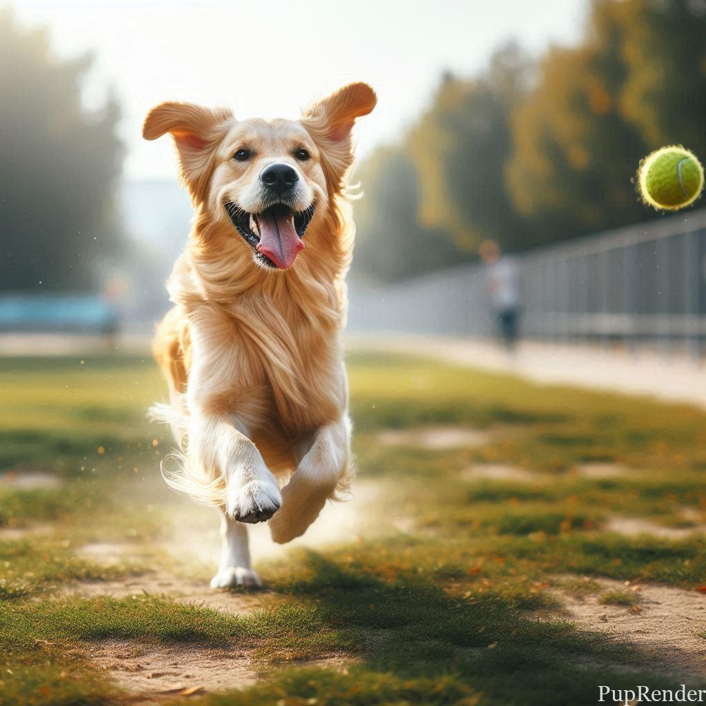 Dog running during exercise to cope with change