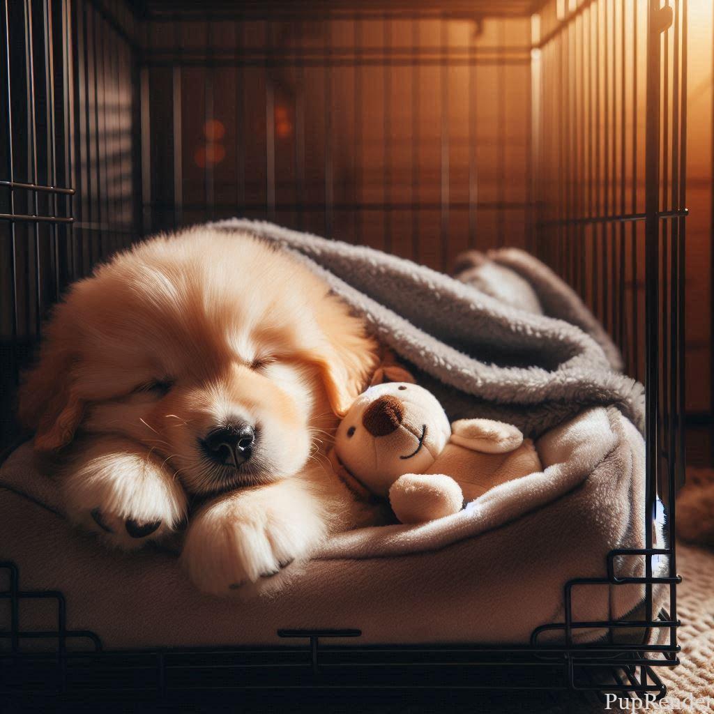 A dog measuring for a crate