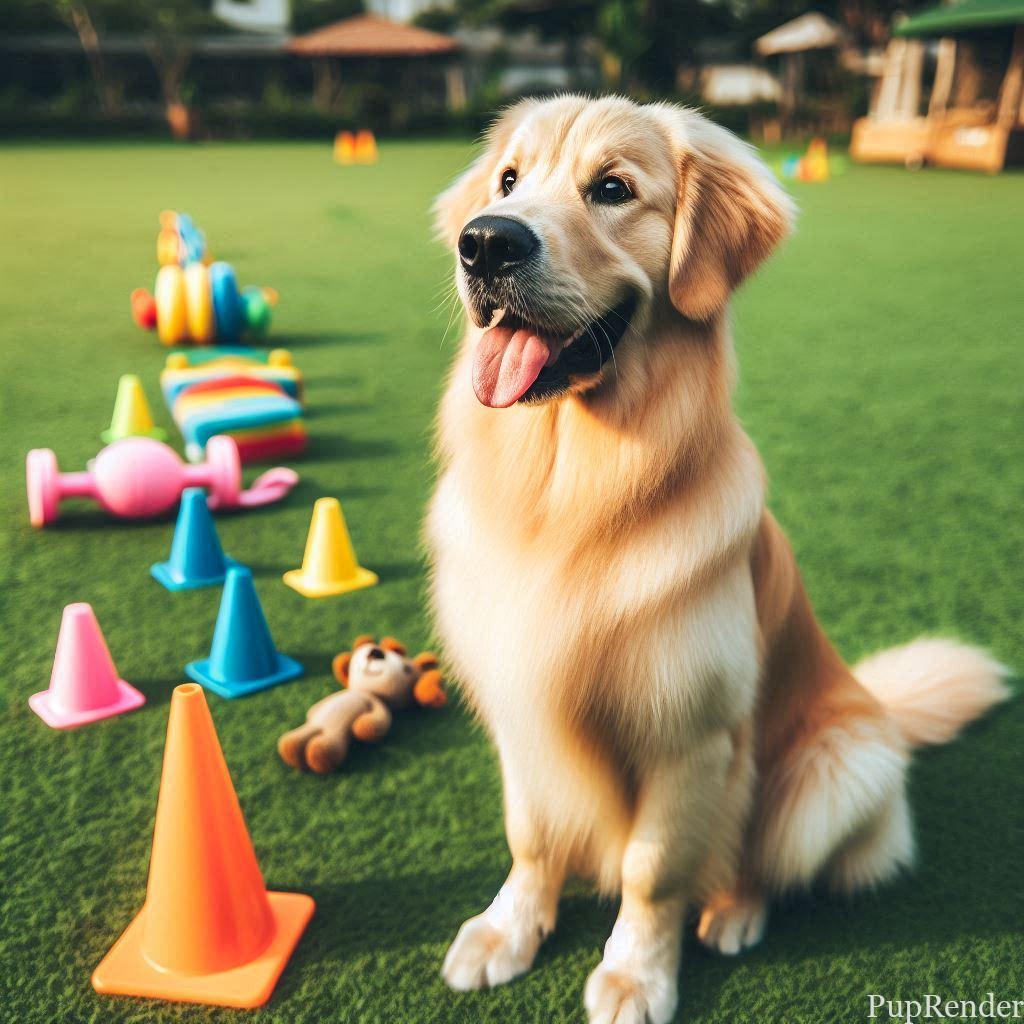 Dog learning basic commands