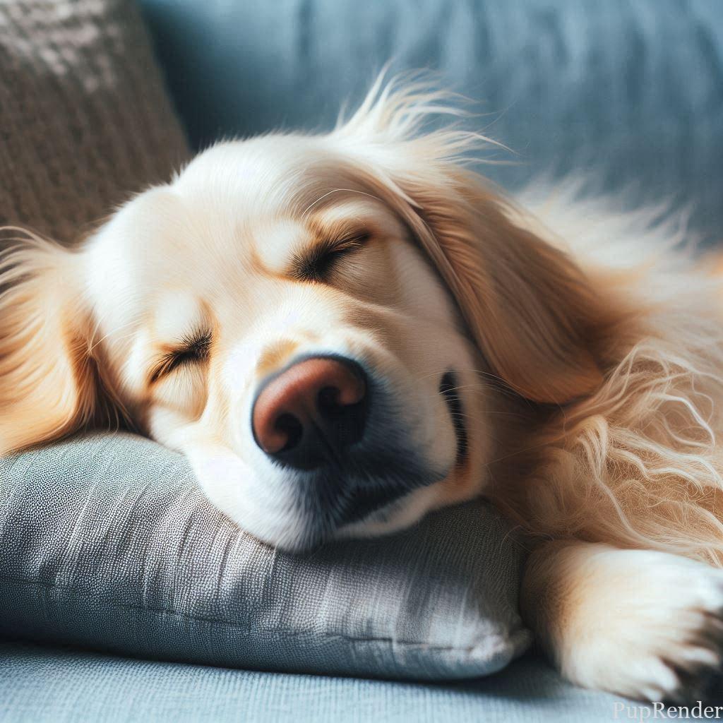 Dog lying in a cozy bed