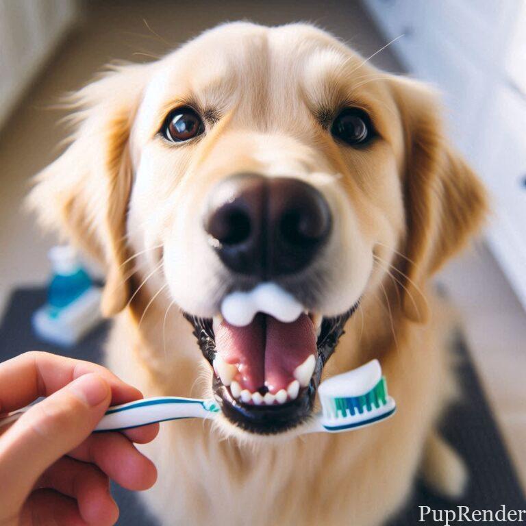 A vet cleaning a dog’s teeth during a dental check-up