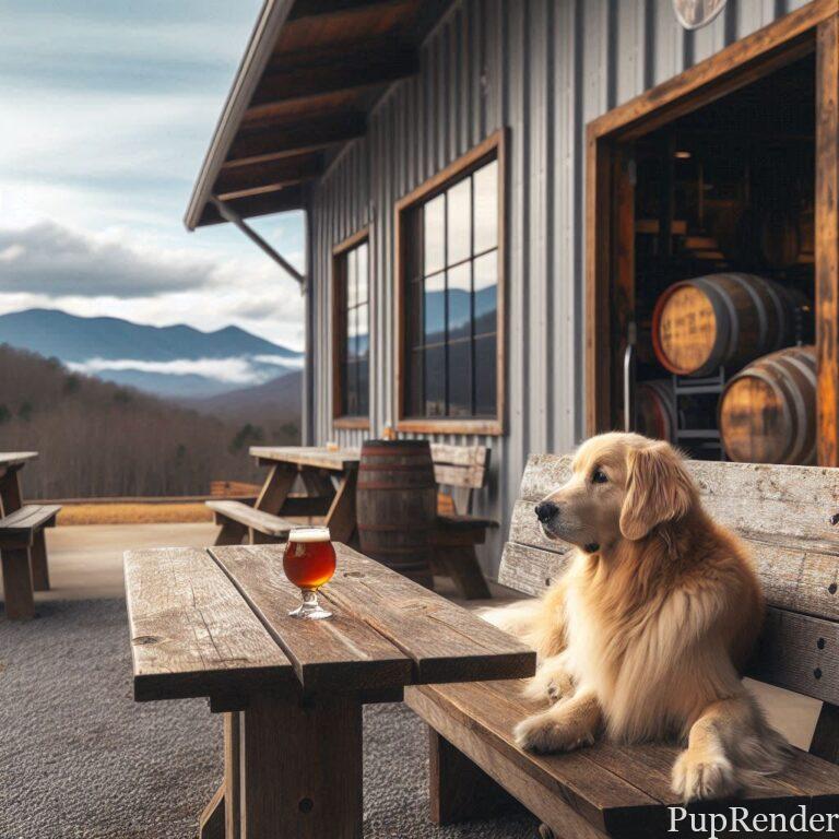 Dog at a brewery in Asheville