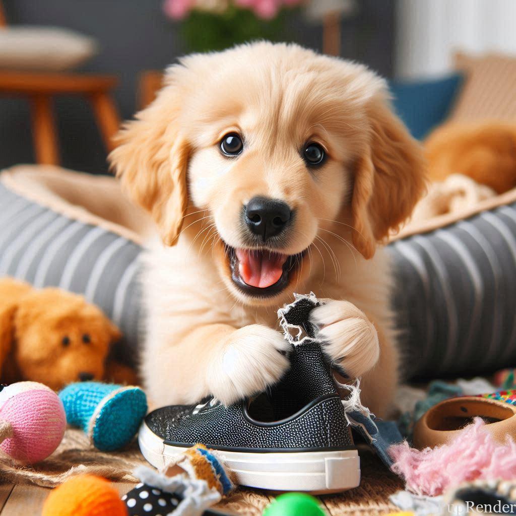 Chewed-up furniture from an anxious dog
