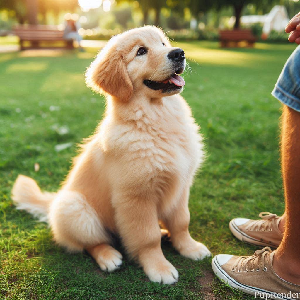 Dog training with their owner.