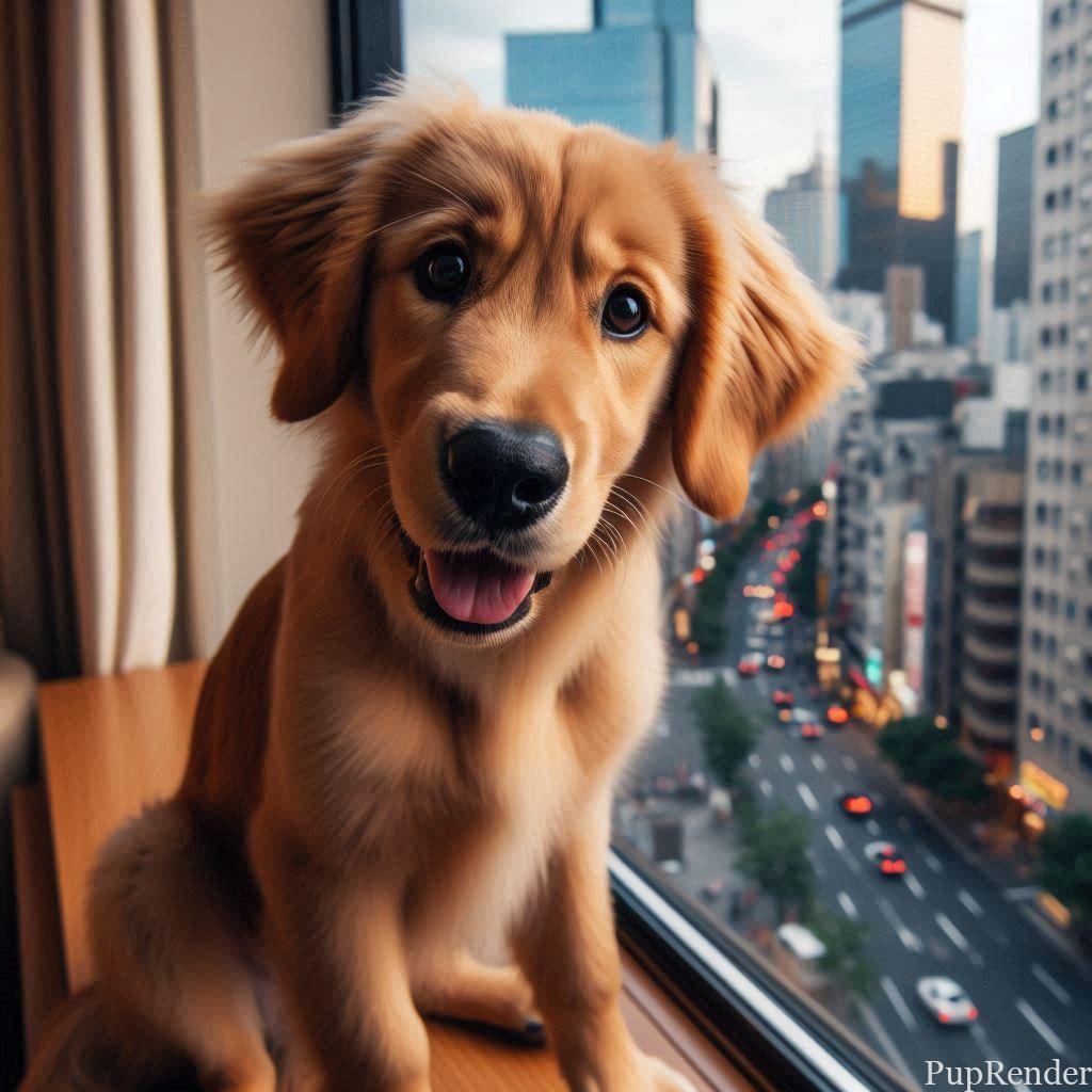 Dog looking out the window.