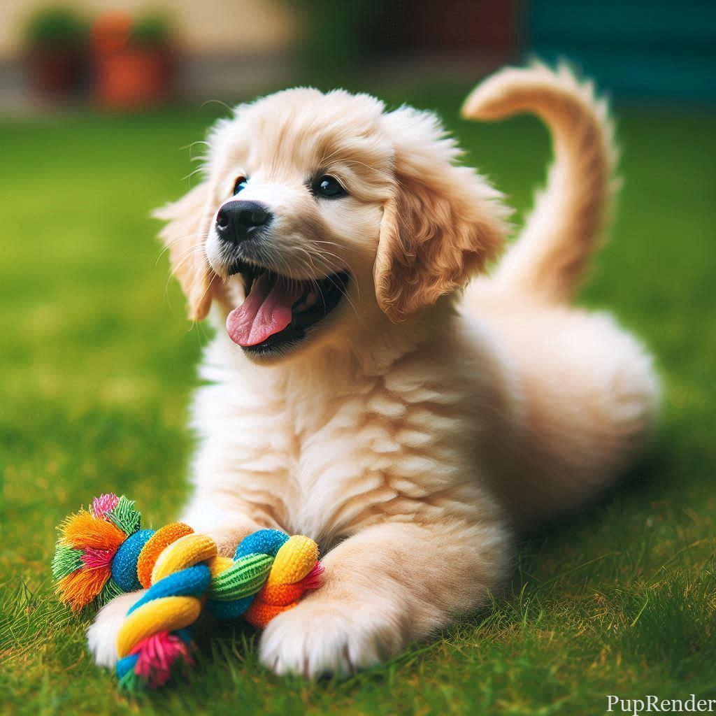 Dog chewing a wooden table leg.