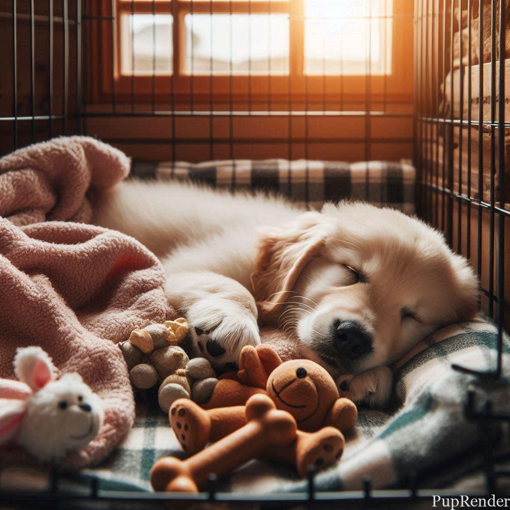 Dog resting in a cozy corner during a storm