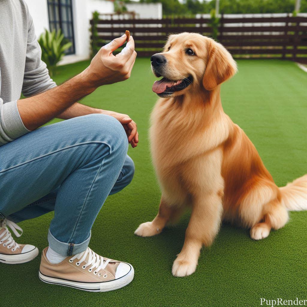 Dog learning a new command