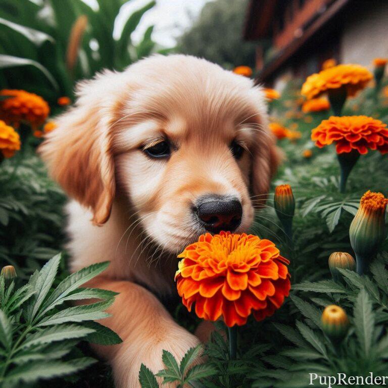 Yellow and orange marigolds blooming in a garden