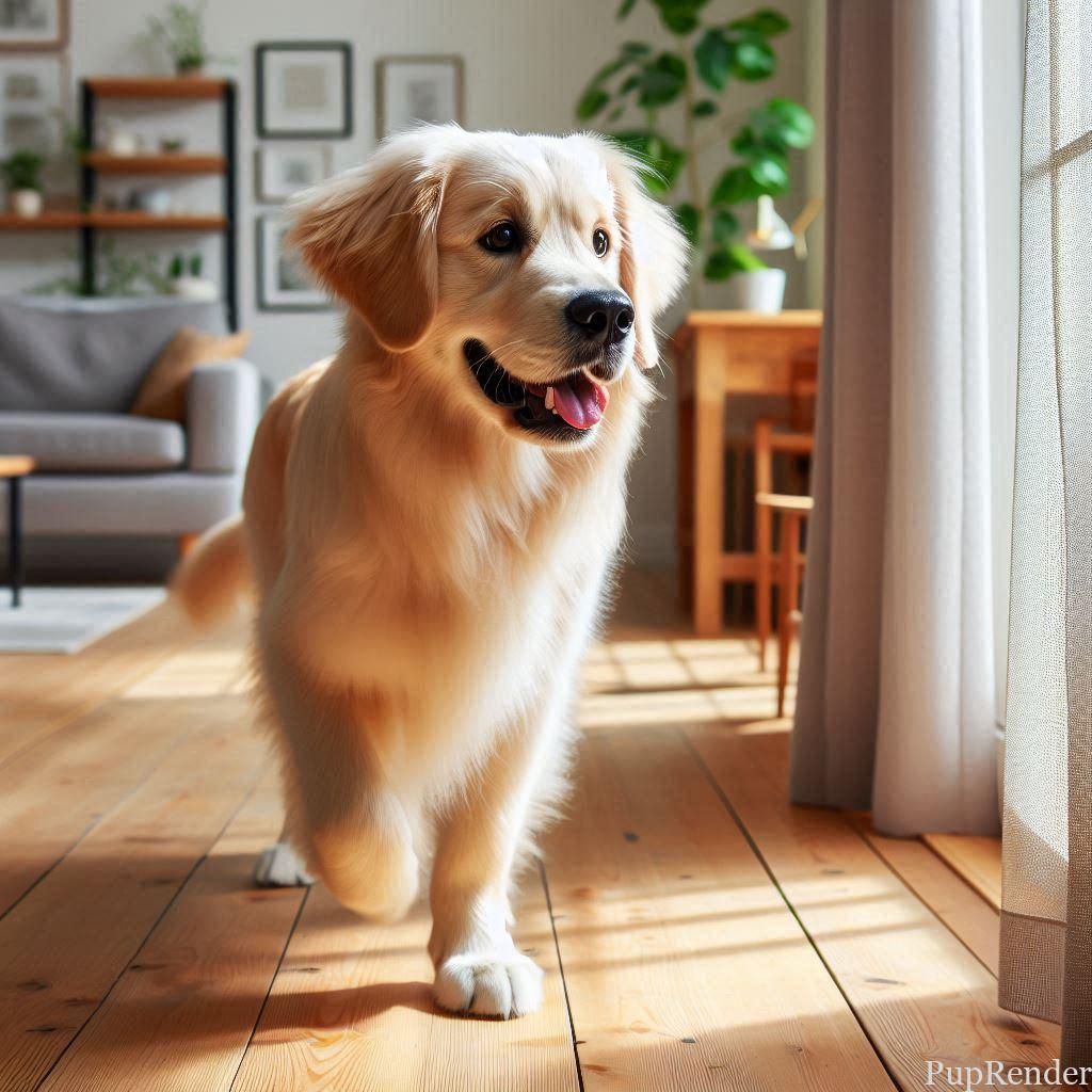 Dog pacing restlessly in the house
