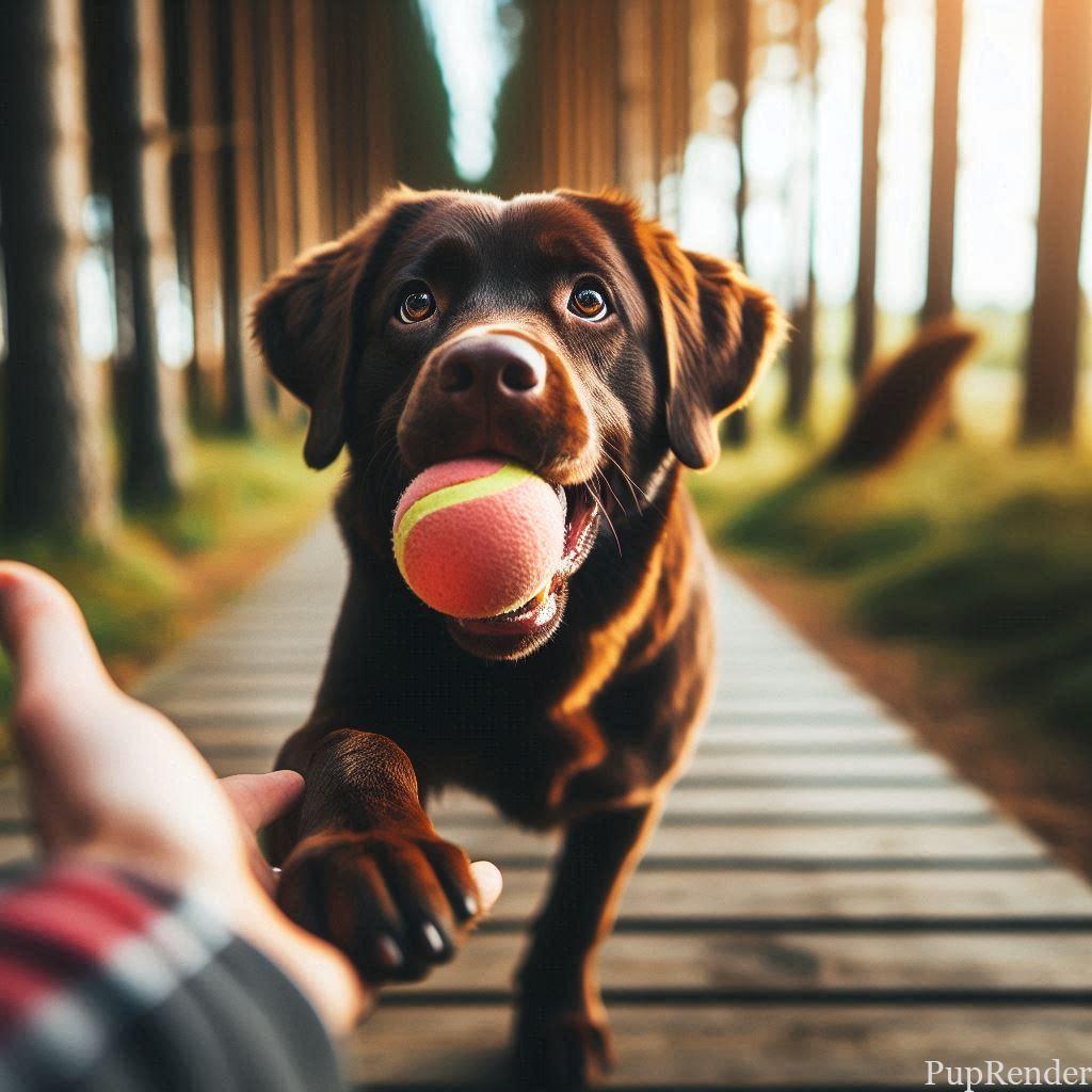 Dog obeying command during training
