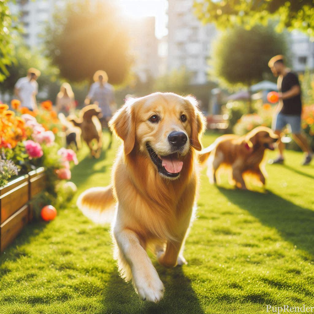 Dog playing with other dogs.