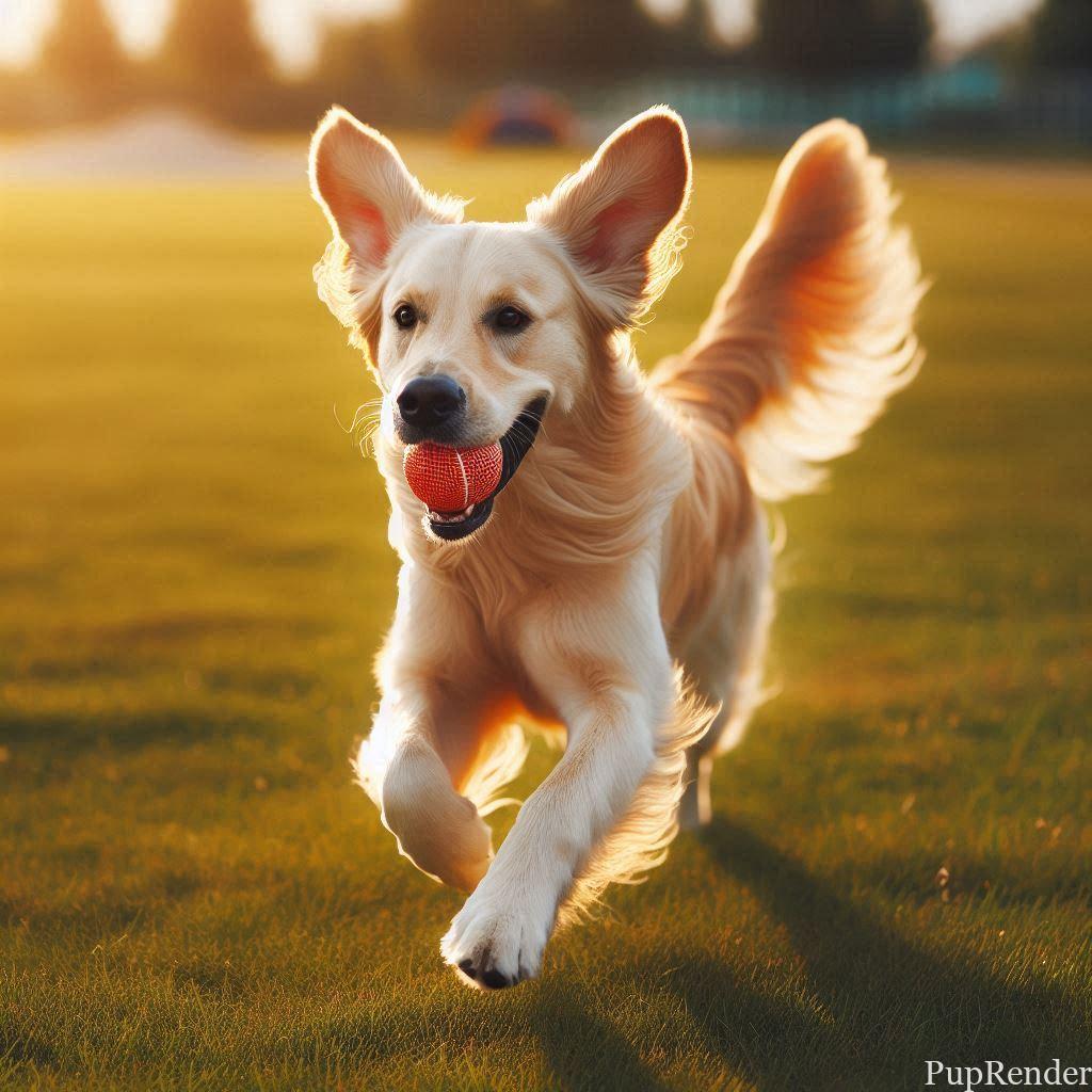 Dog returning ball to its owner
