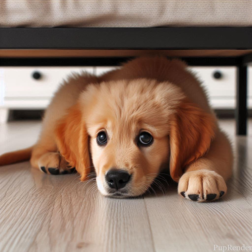 Dog pacing back and forth in a room.
