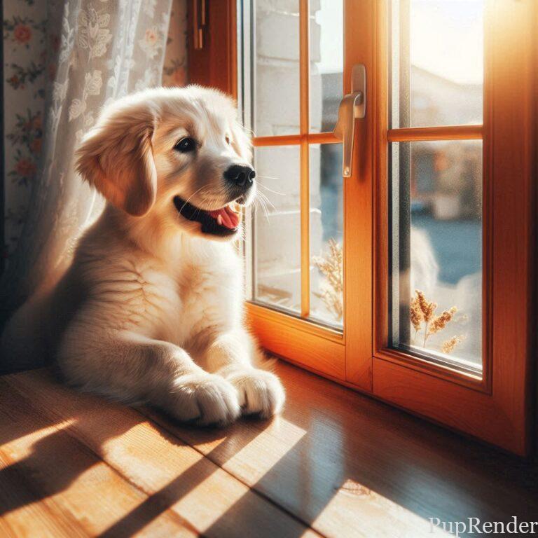 Dog barking near a window