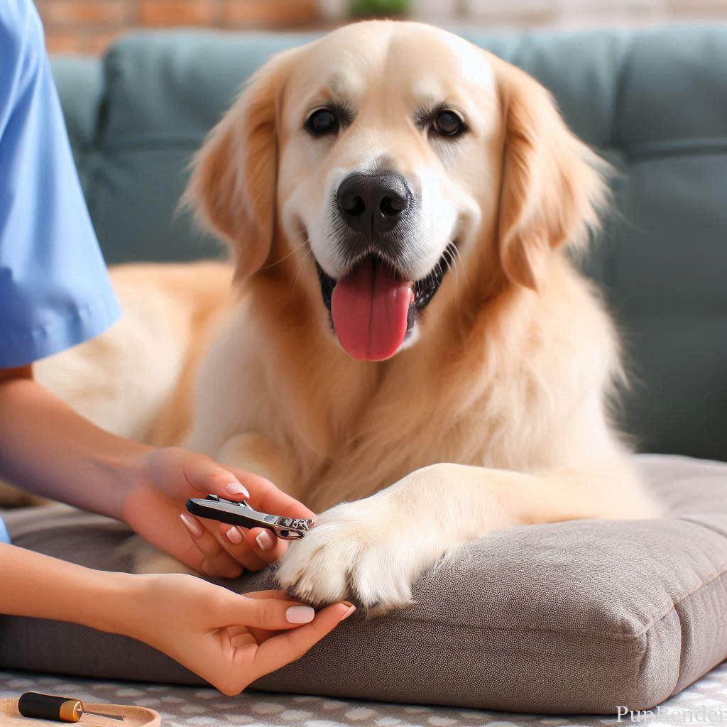 Careful dog nail trimming