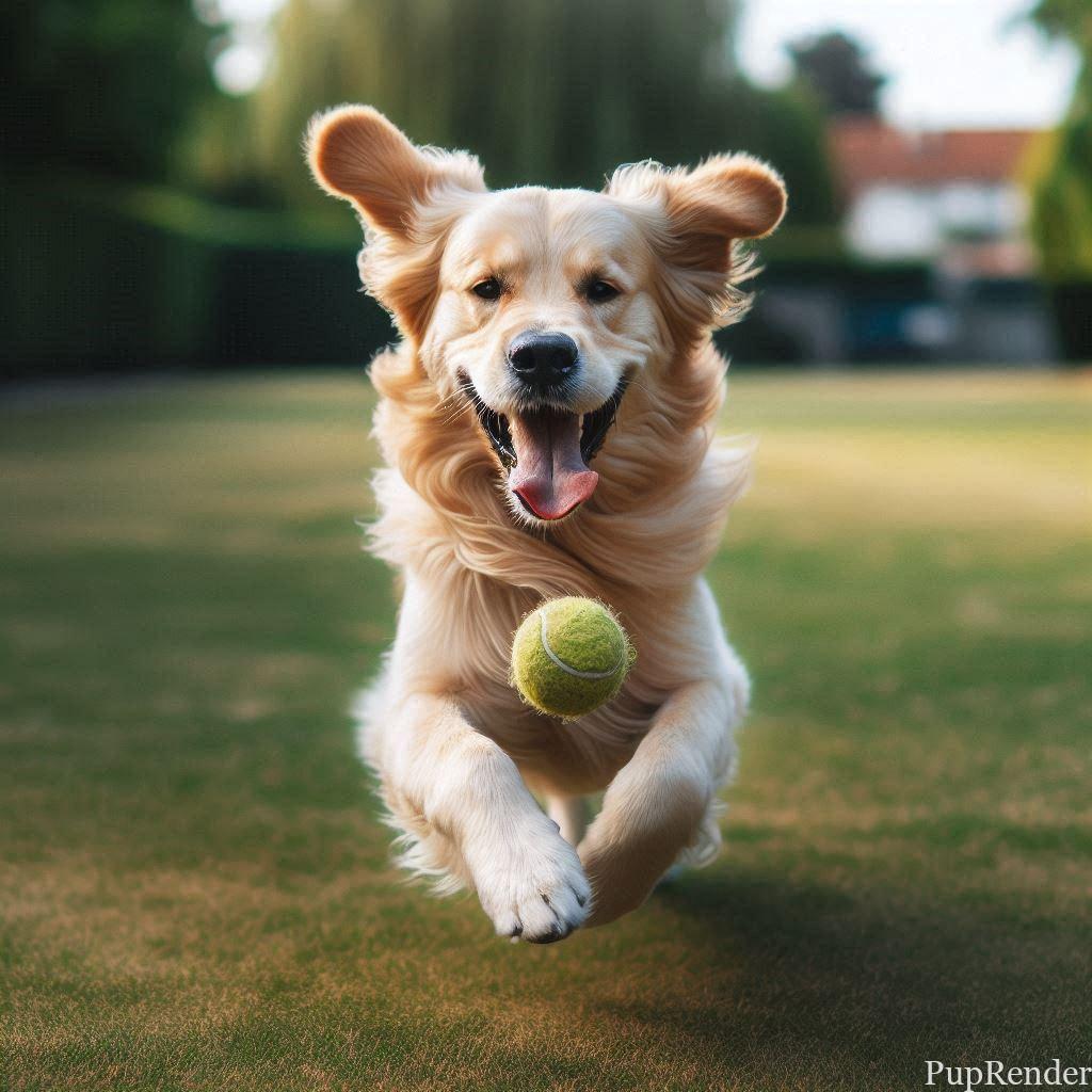 Dog running in a park