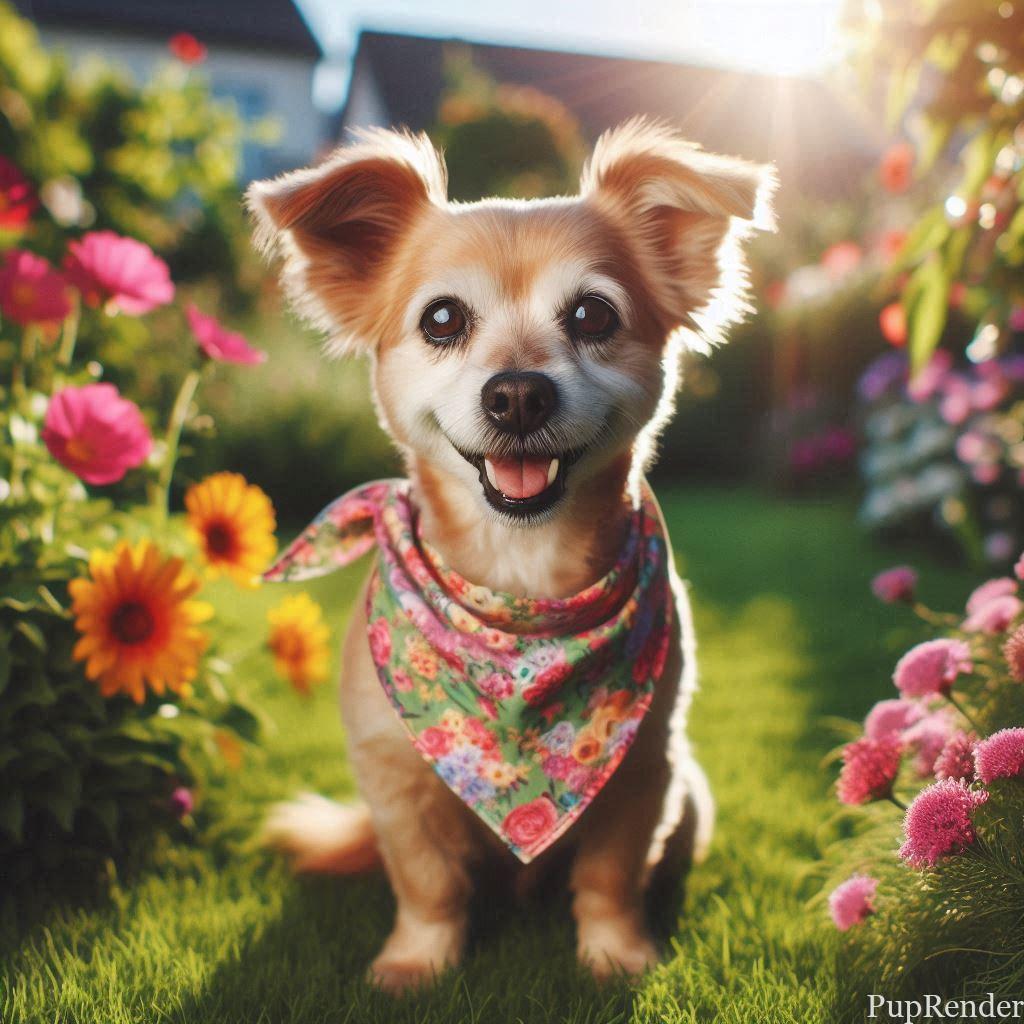 A happy senior small dog
