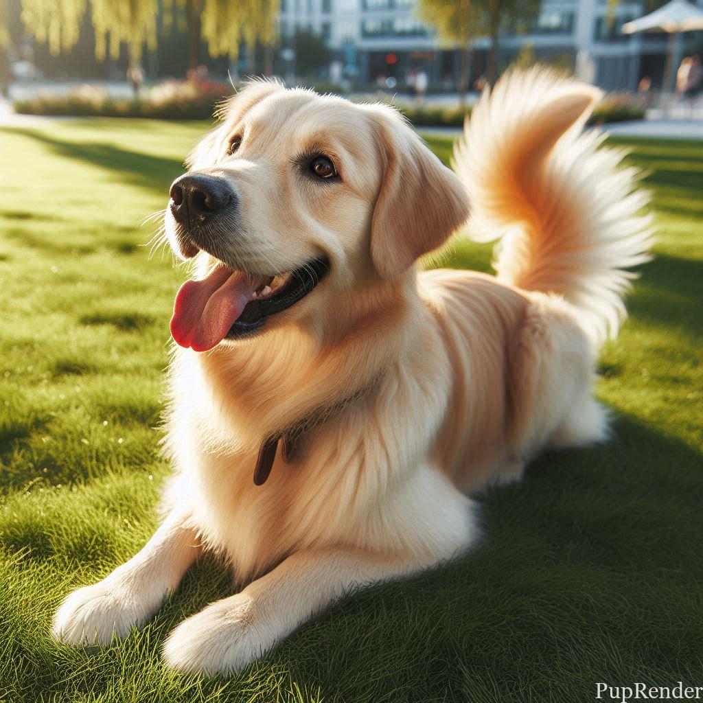 Dog sitting attentively during a short training session.