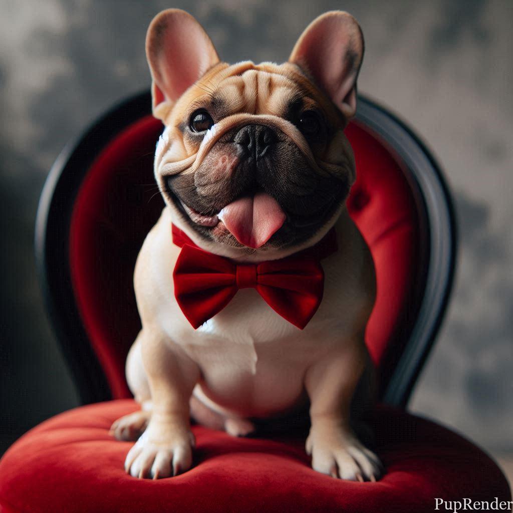 French Bulldog sitting on a couch