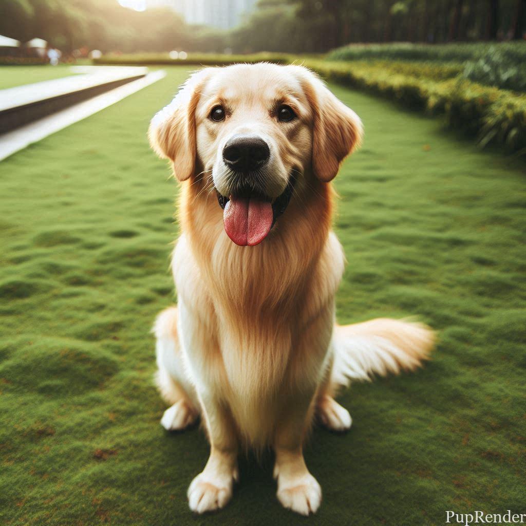 Dog sitting obediently during training