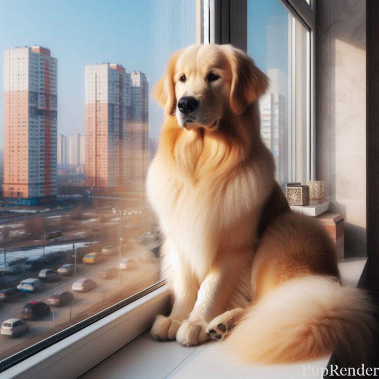 Dog sitting like a cat