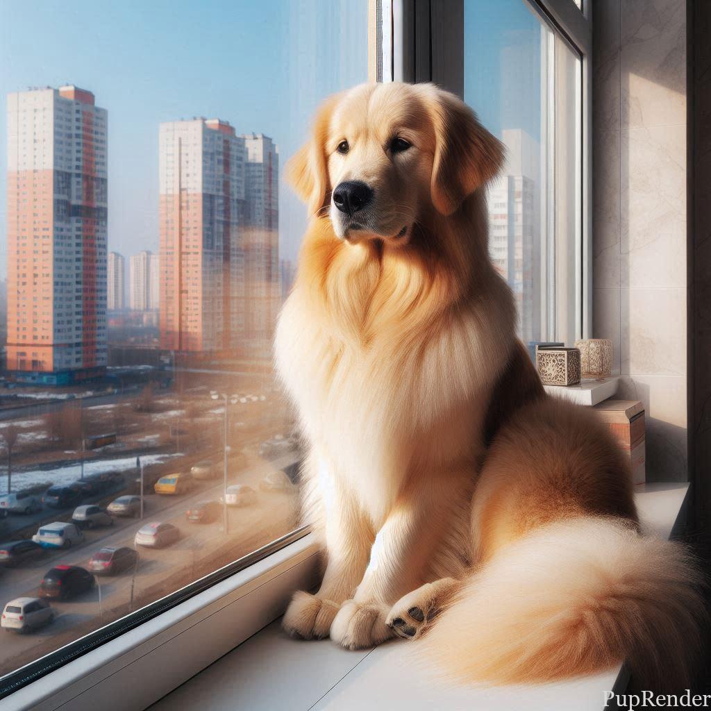 Dog sitting like a cat