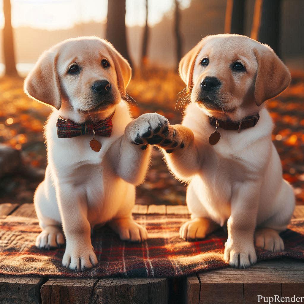 Puppies socializing at the park