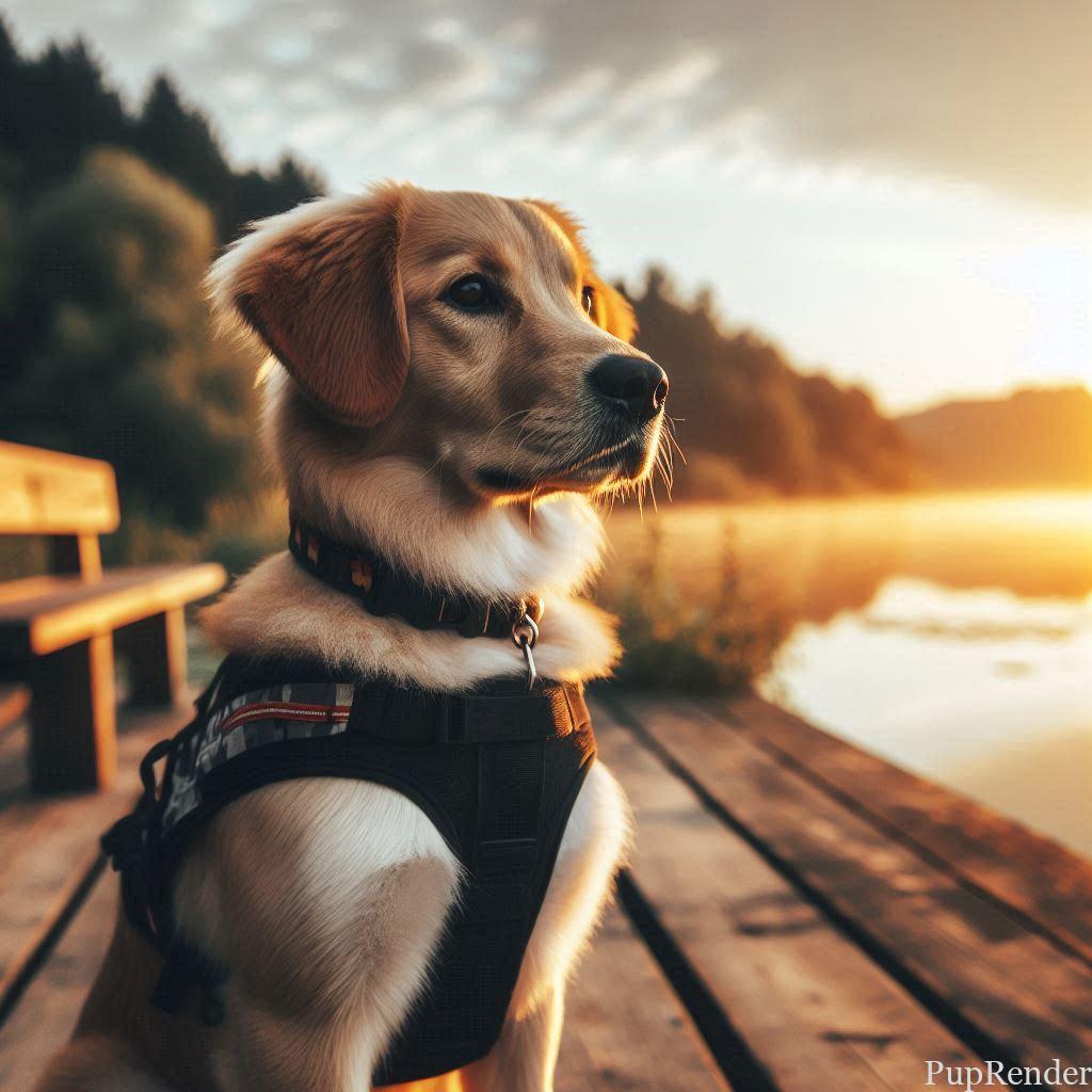 Dog following a sit command during training.