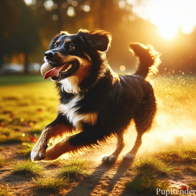 Dog looking alert in a park.