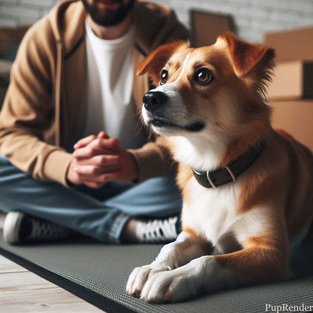 Dog under supervision during training