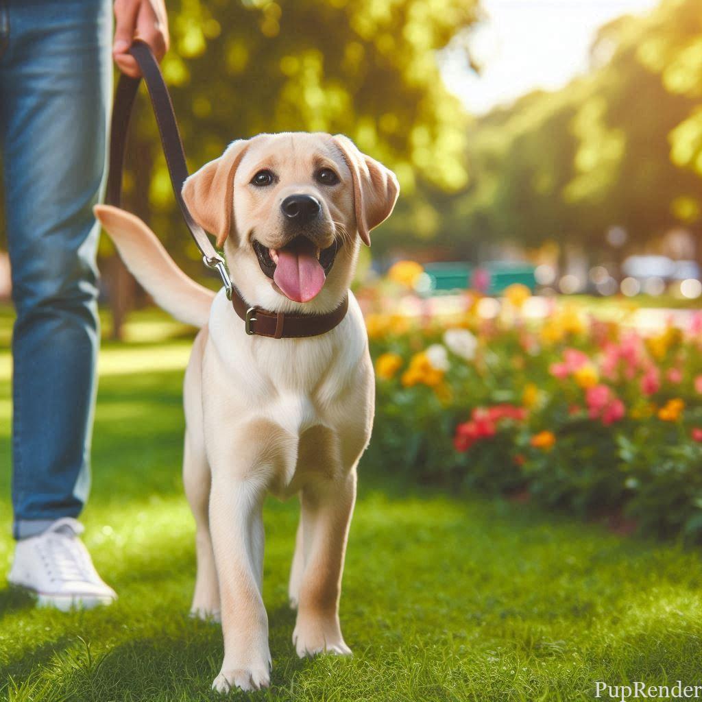 Labrador Retriever enjoying a walk
