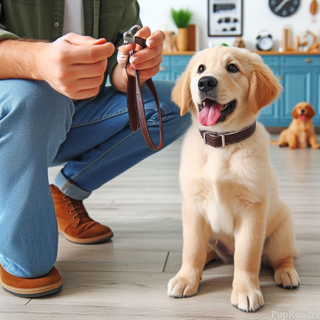 Dog learning basic commands