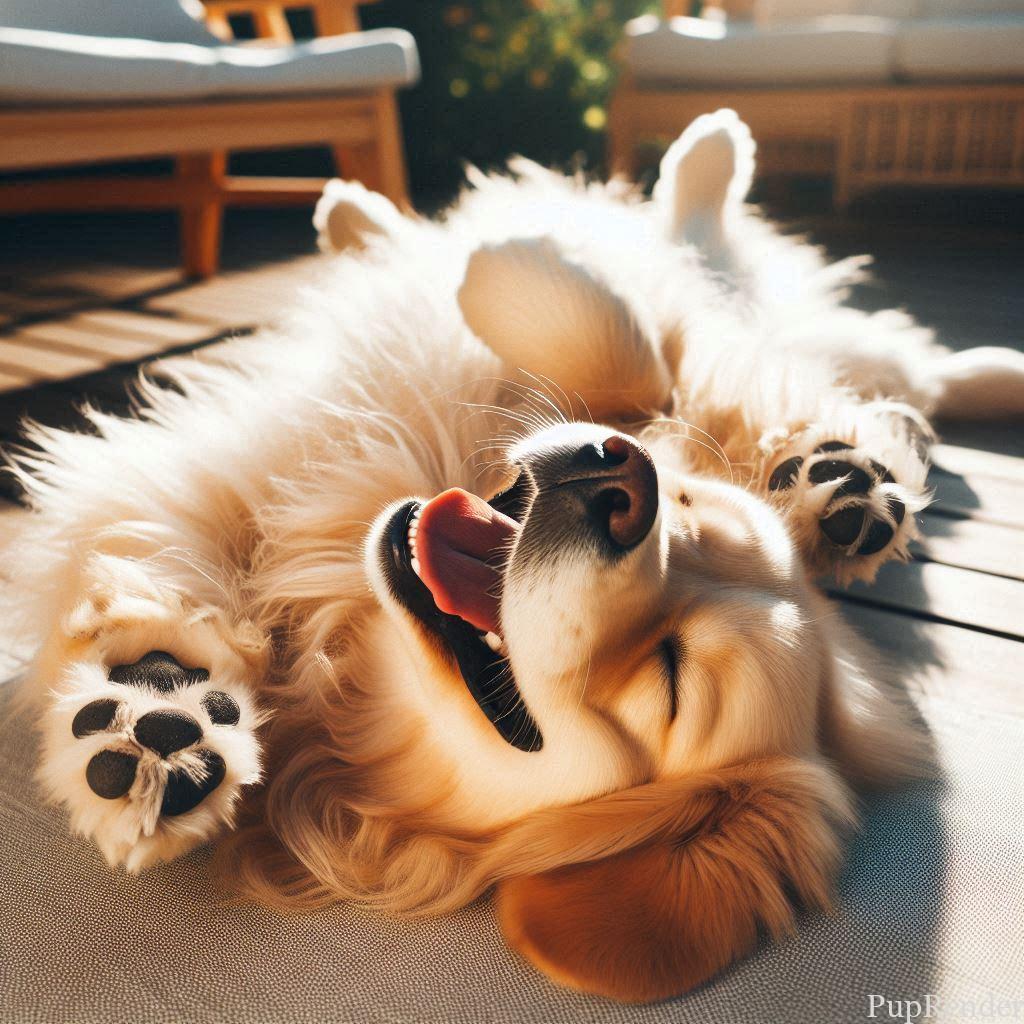 Dog playing dead