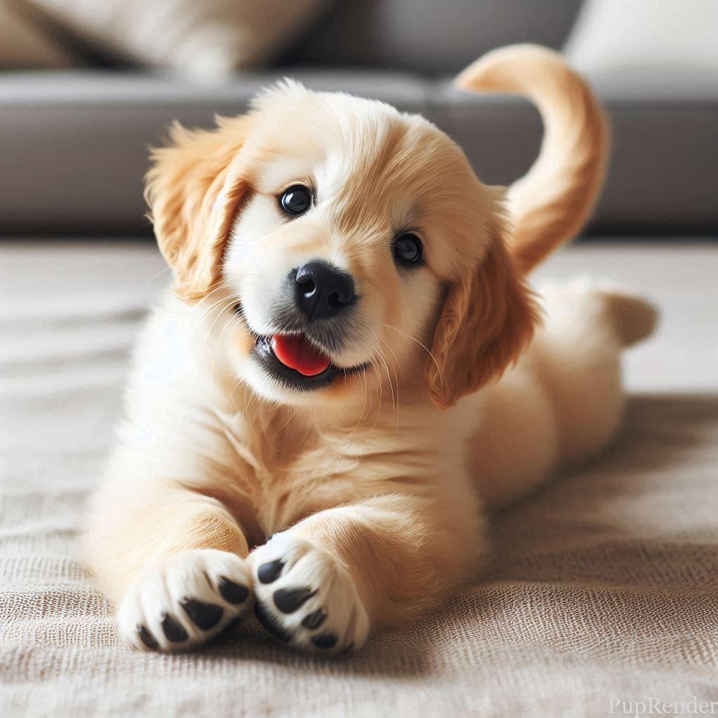 Dog exhibiting submissive behavior