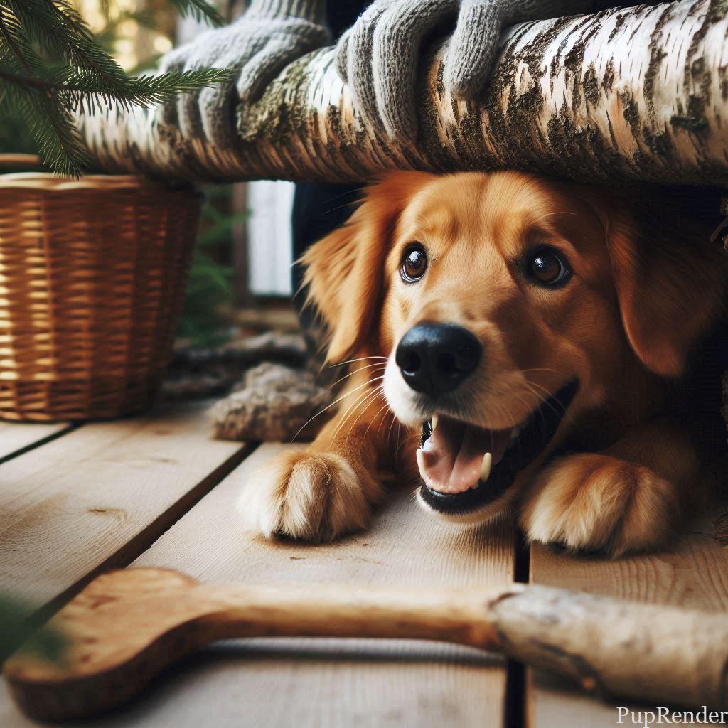 Dog Searching for Hidden Treats Indoors.